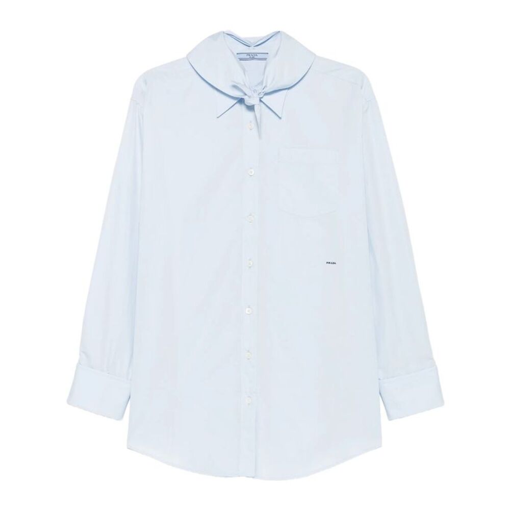 Poplin Shirt With Knot Detail Women